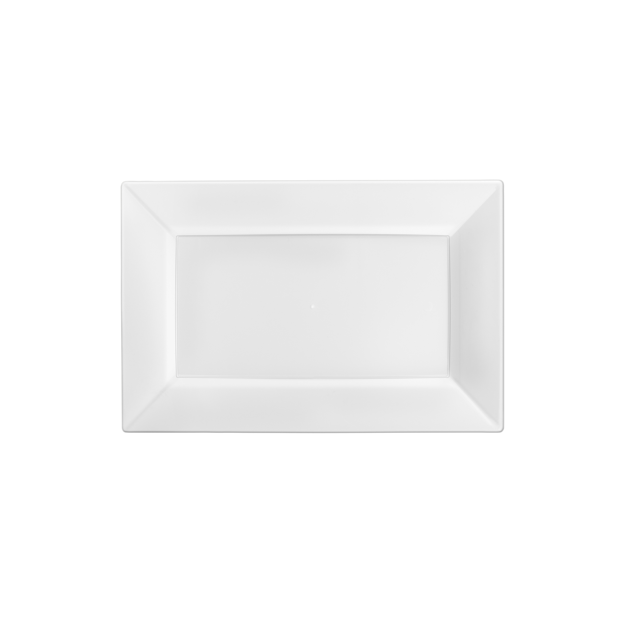 9.5" White Rectangular Plastic Plates (120 Count)