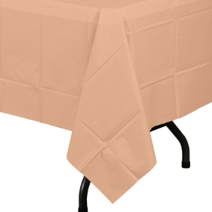Premium Peach Plastic Tablecloth | 96 Count