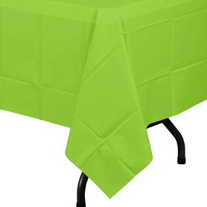 Premium Lime Green Plastic Tablecloth | 96 Count