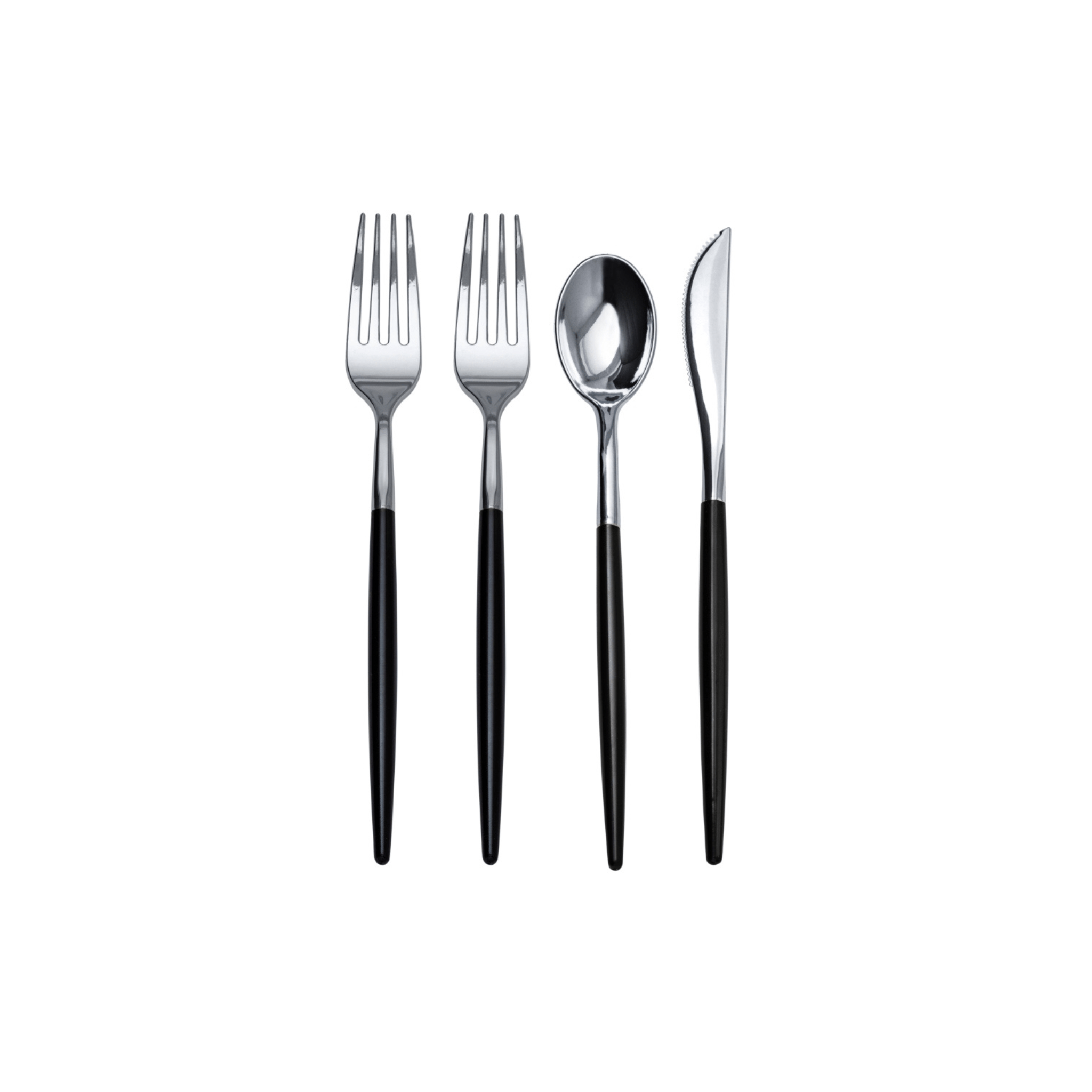 80 Piece Black/Silver Cutlery Combo Set