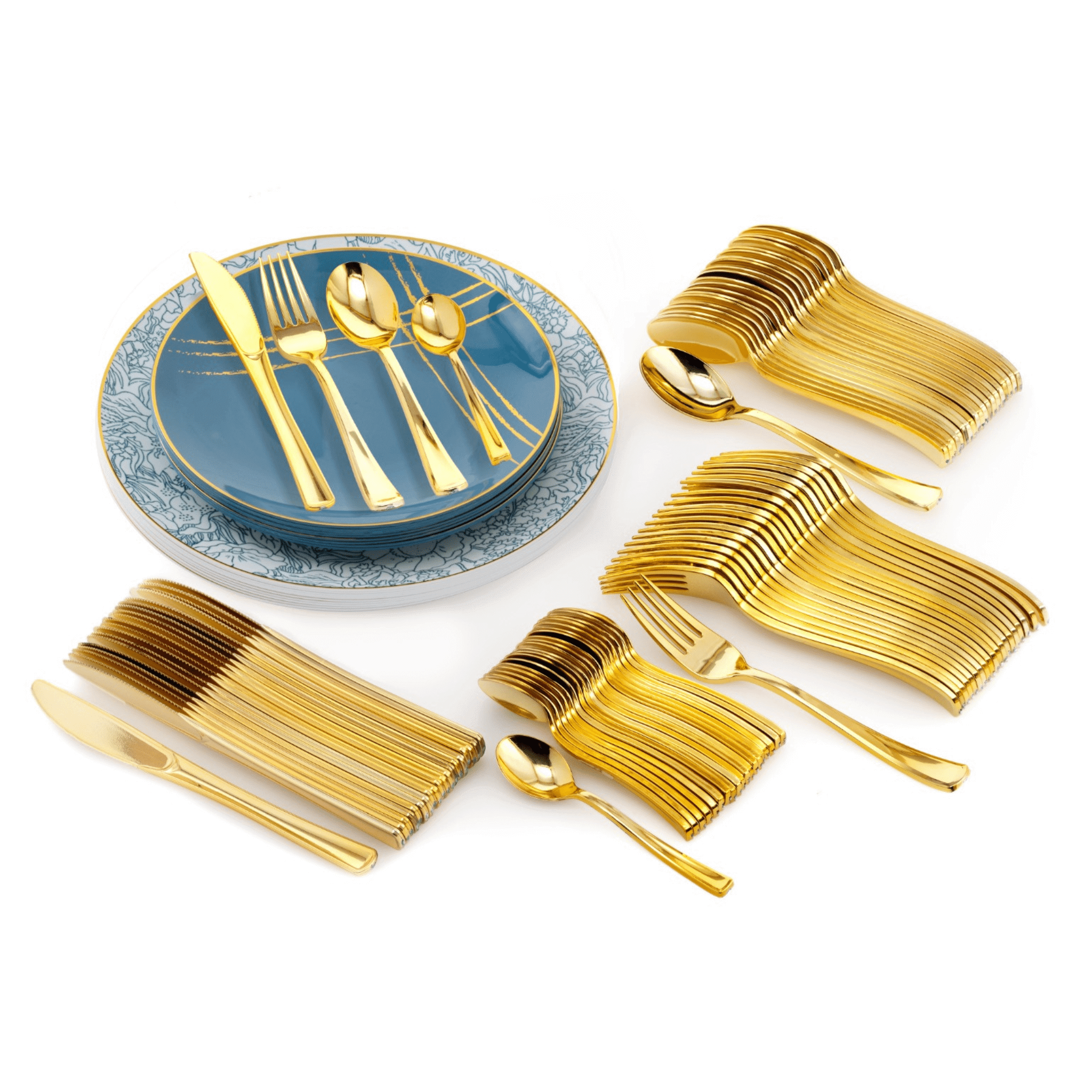 140 Piece Floral Brush Combo Set | Serves 20 Guests