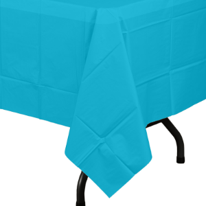 Turquoise Plastic Tablecloth | 48 Count