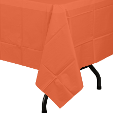 Premium Orange Plastic Tablecloth | 96 Count