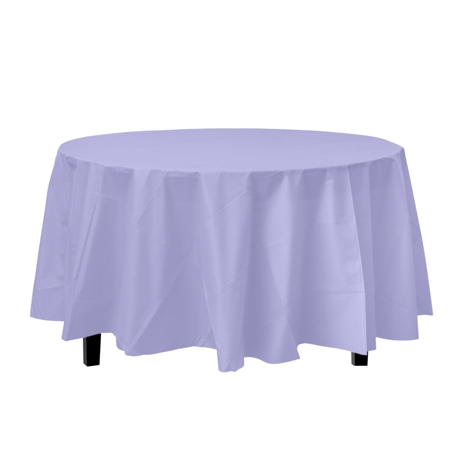 Premium Round Lavender Plastic Tablecloth | 96 Count