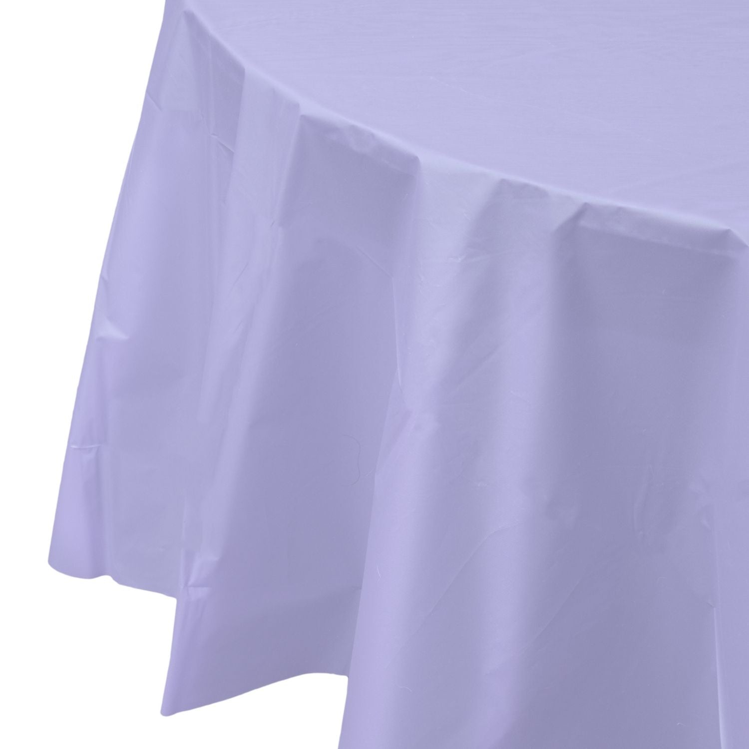 Premium Round Lavender Plastic Tablecloth | 96 Count