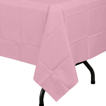 Pink Plastic Tablecloth | 48 Count