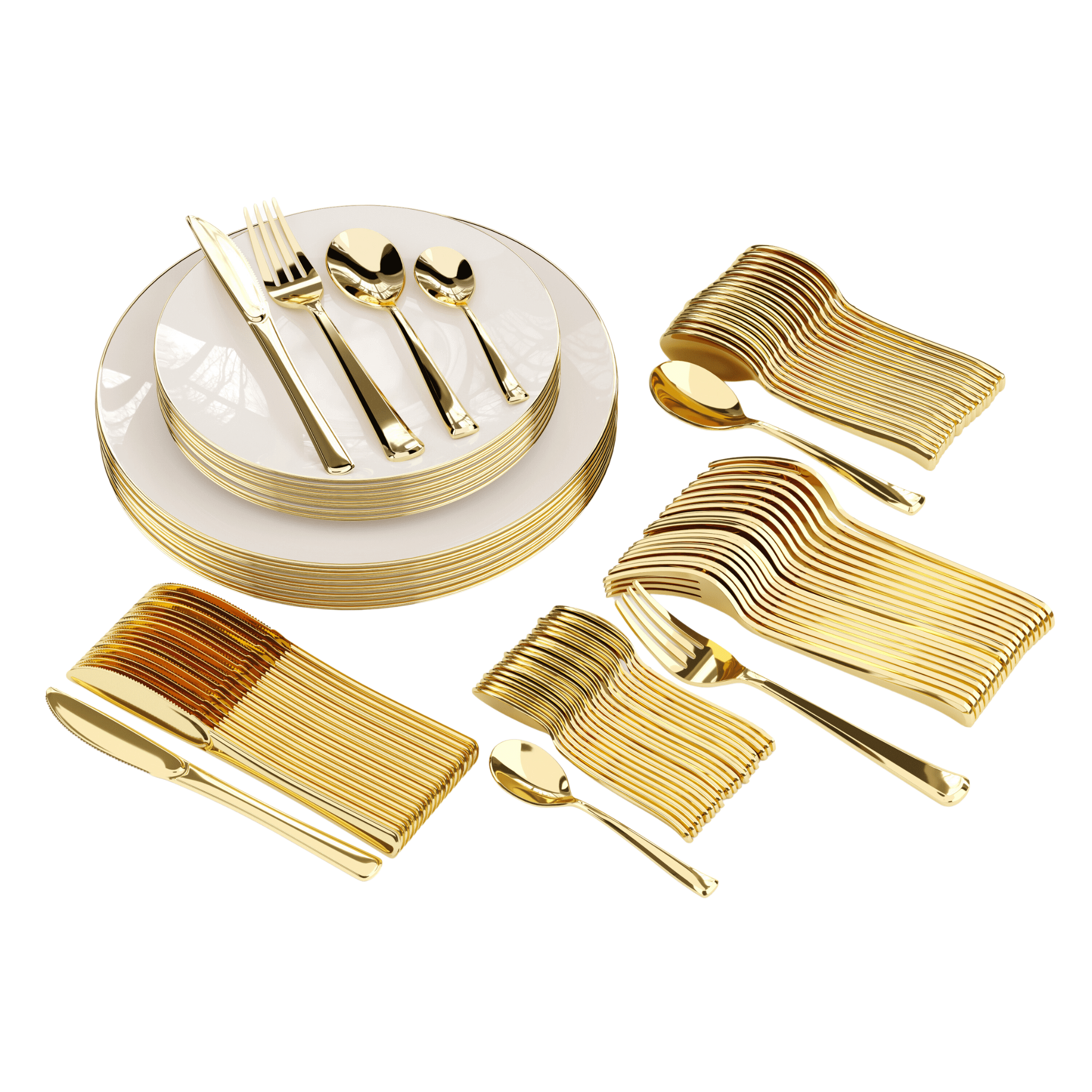 140 Piece Ivory Classic Combo Set | Serves 20 Guests