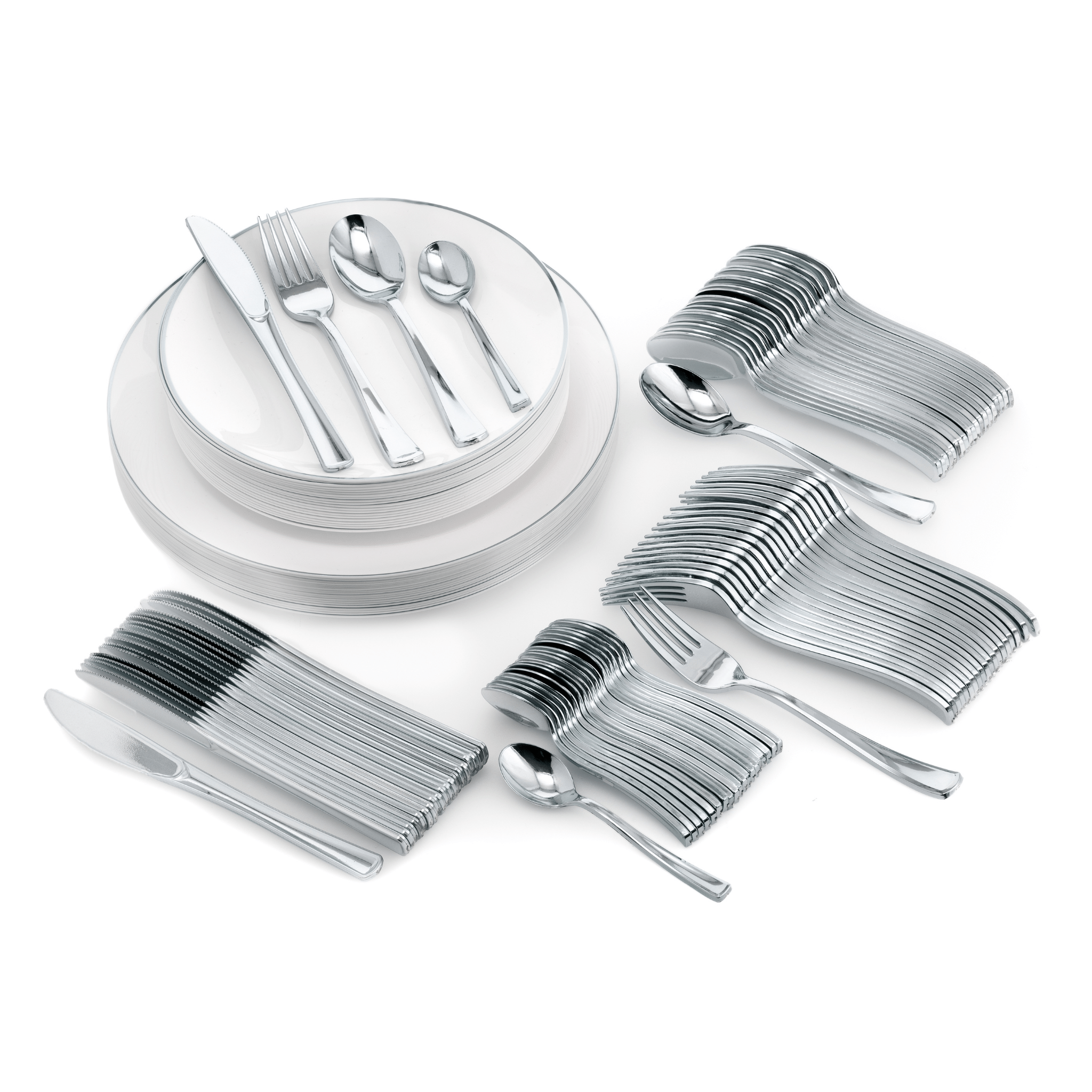 140 Piece Classic Silver Combo Set | Serves 20 Guests