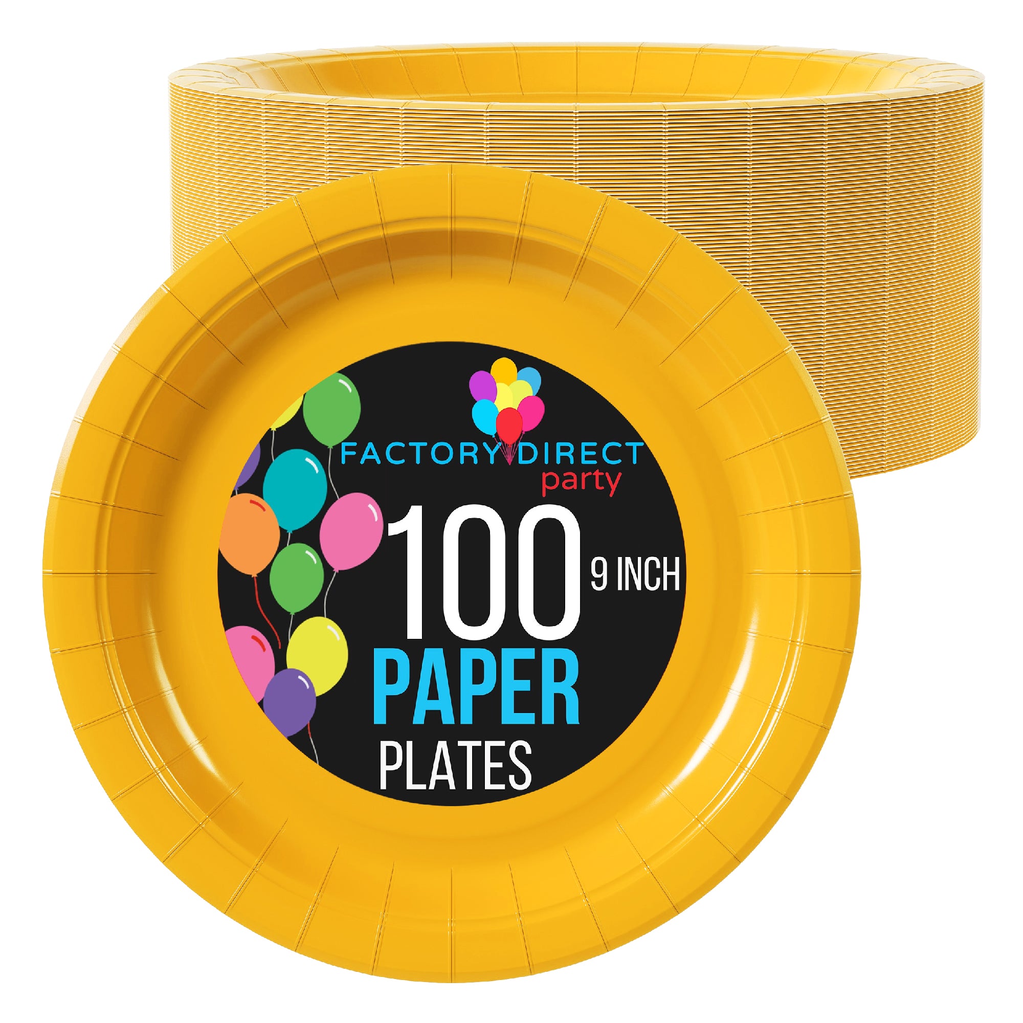 9 In. Yellow Paper Plates - 500 Ct.