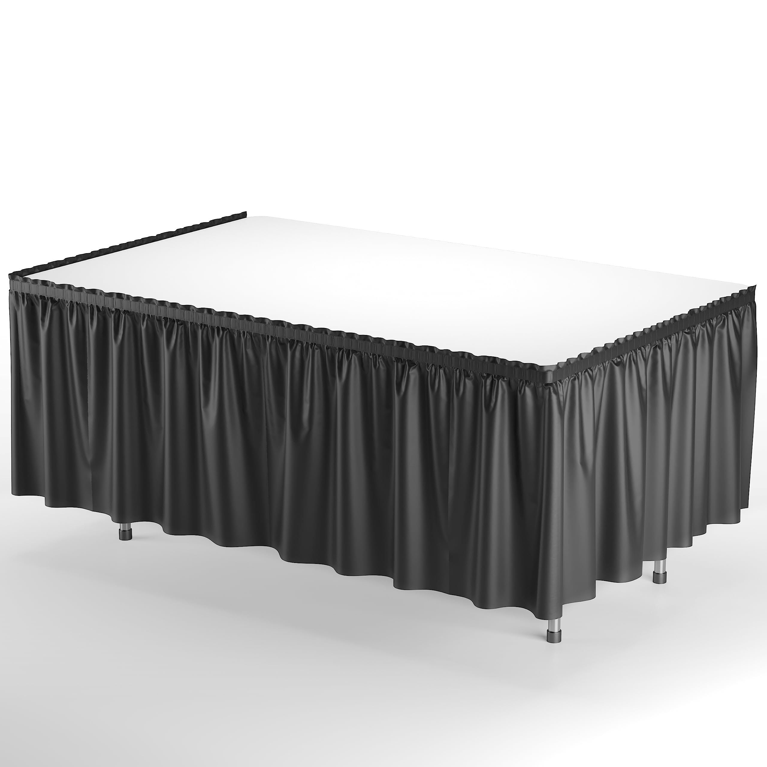 14' x 29in. Table Skirt  Black - 48 ct.
