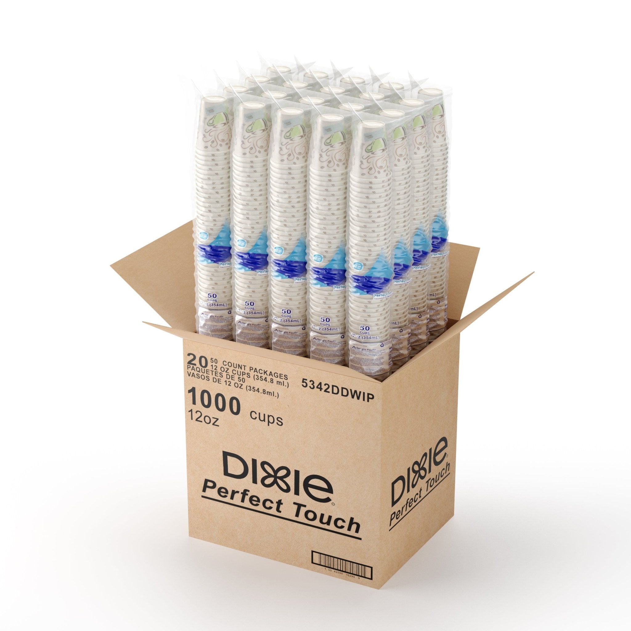 12 Oz. Dixie Perfect Touch Paper Cups | 1000 Count