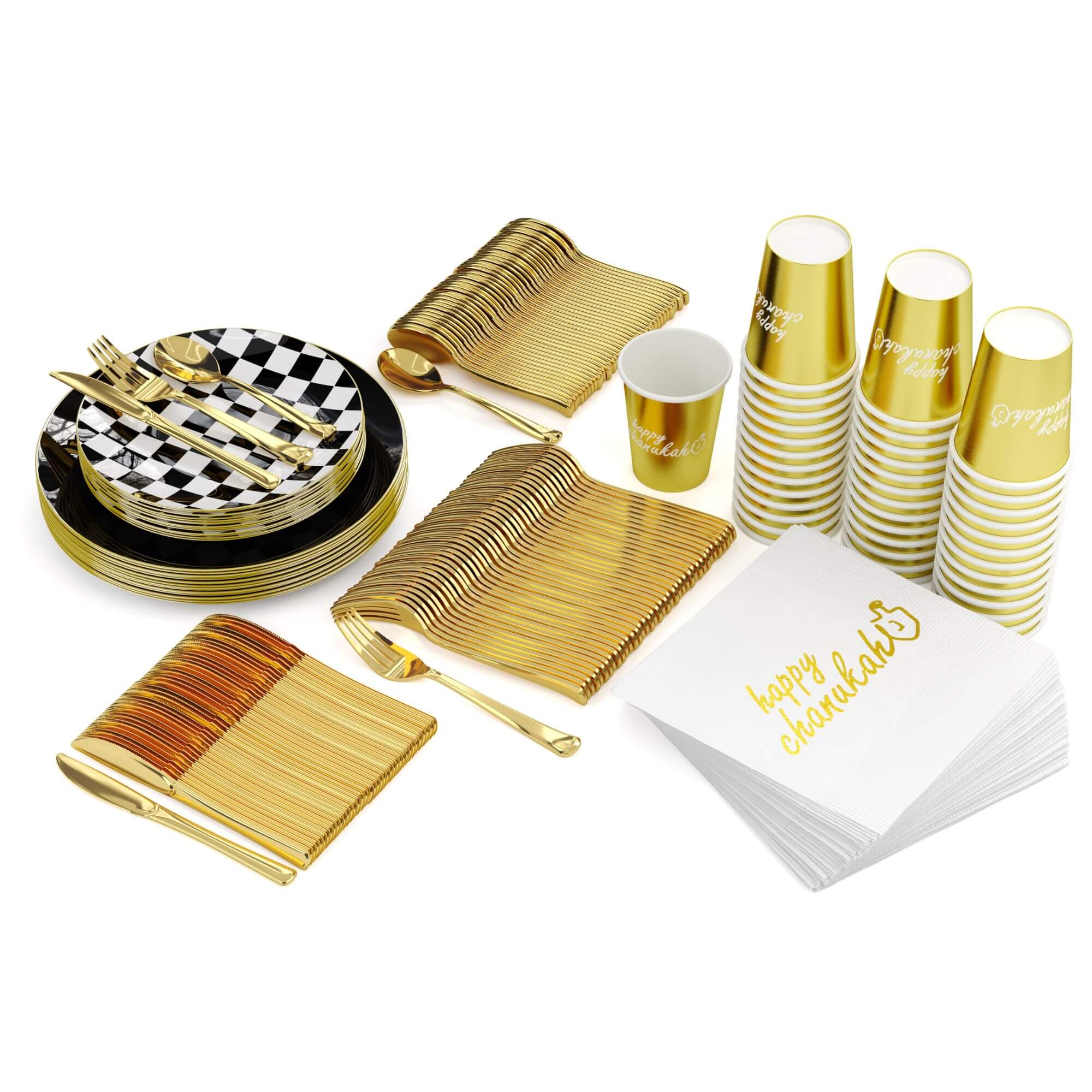 Service for 20 | Checkerboard Trendable Chanukah Combo Set