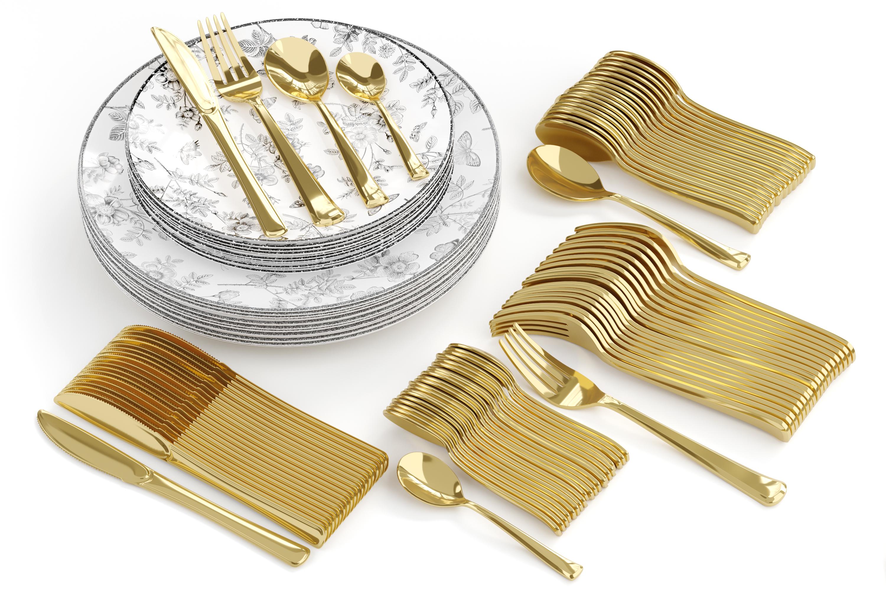140 Piece Classic Botanical Combo Set | Serves 20 Guests