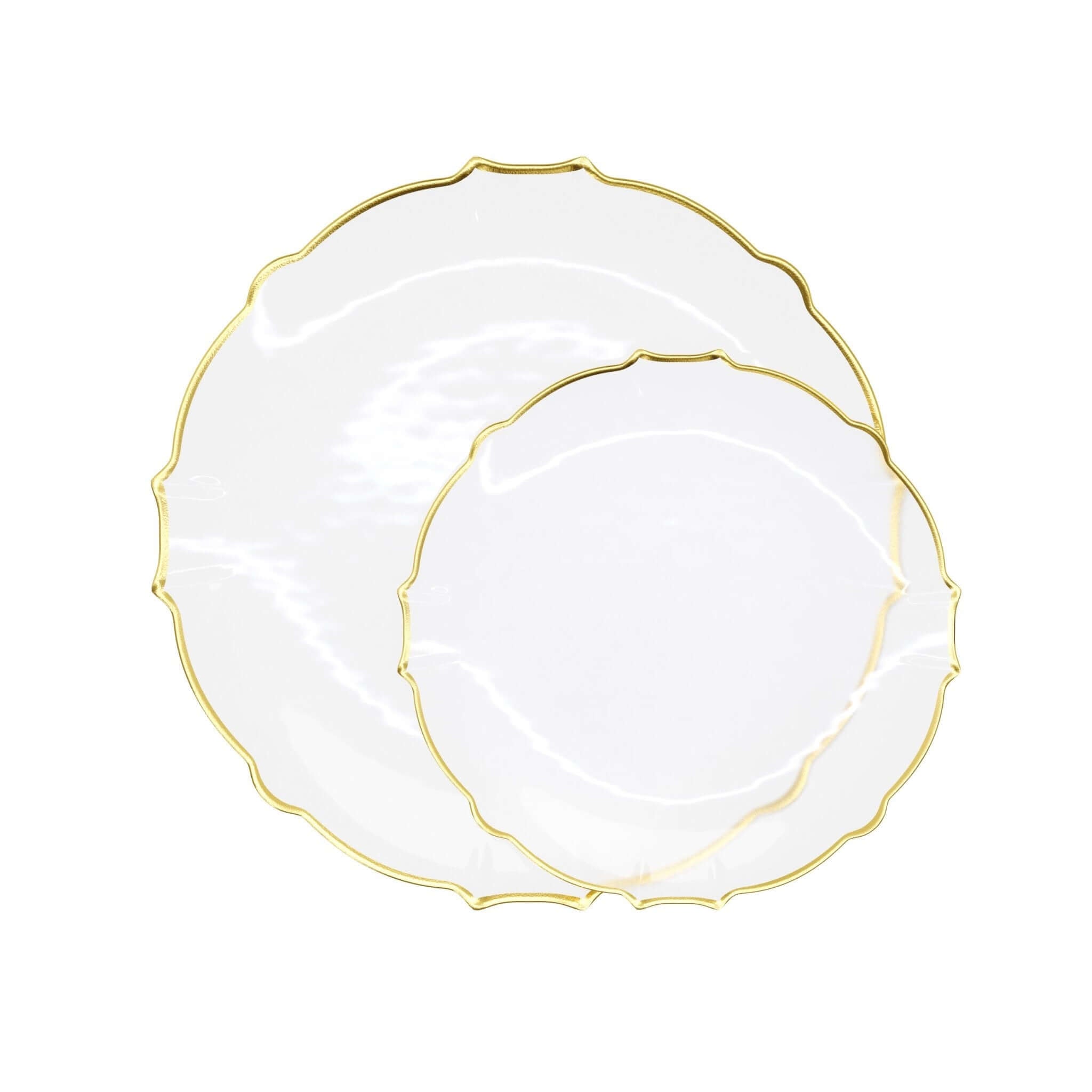 140 Piece Clear/Gold Petal Combo Set | Serves 20 Guests