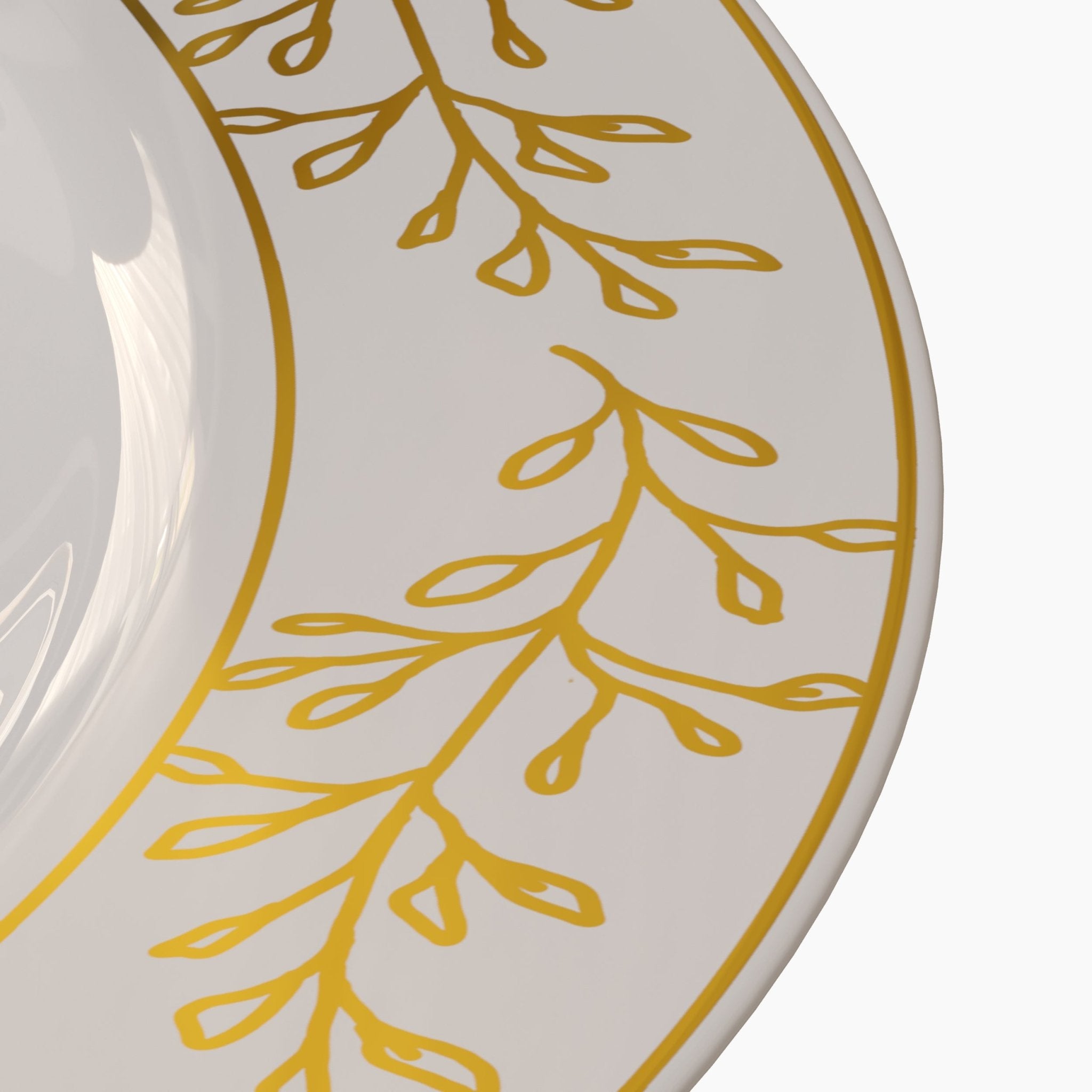 9" Gold Leaf Design Plastic Plates (120 Count)