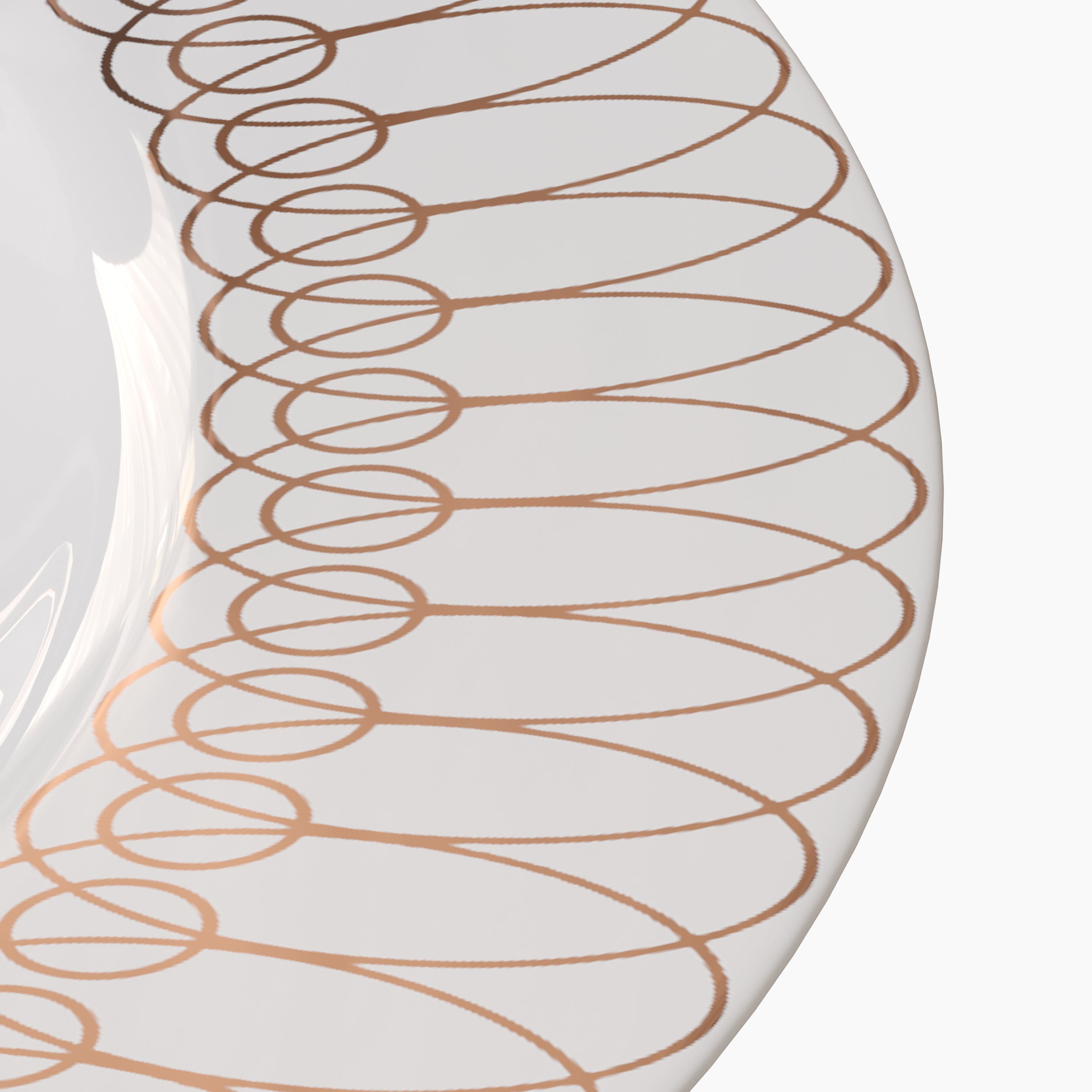 10.25 In. Rose Gold Ovals Design Plates | 240 Count