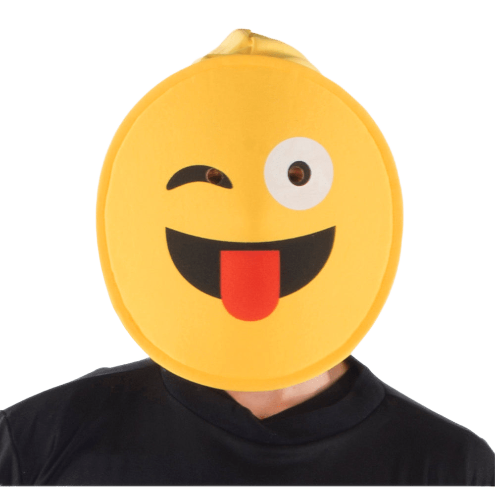 Face with Tongue Emoji Mask - Adults