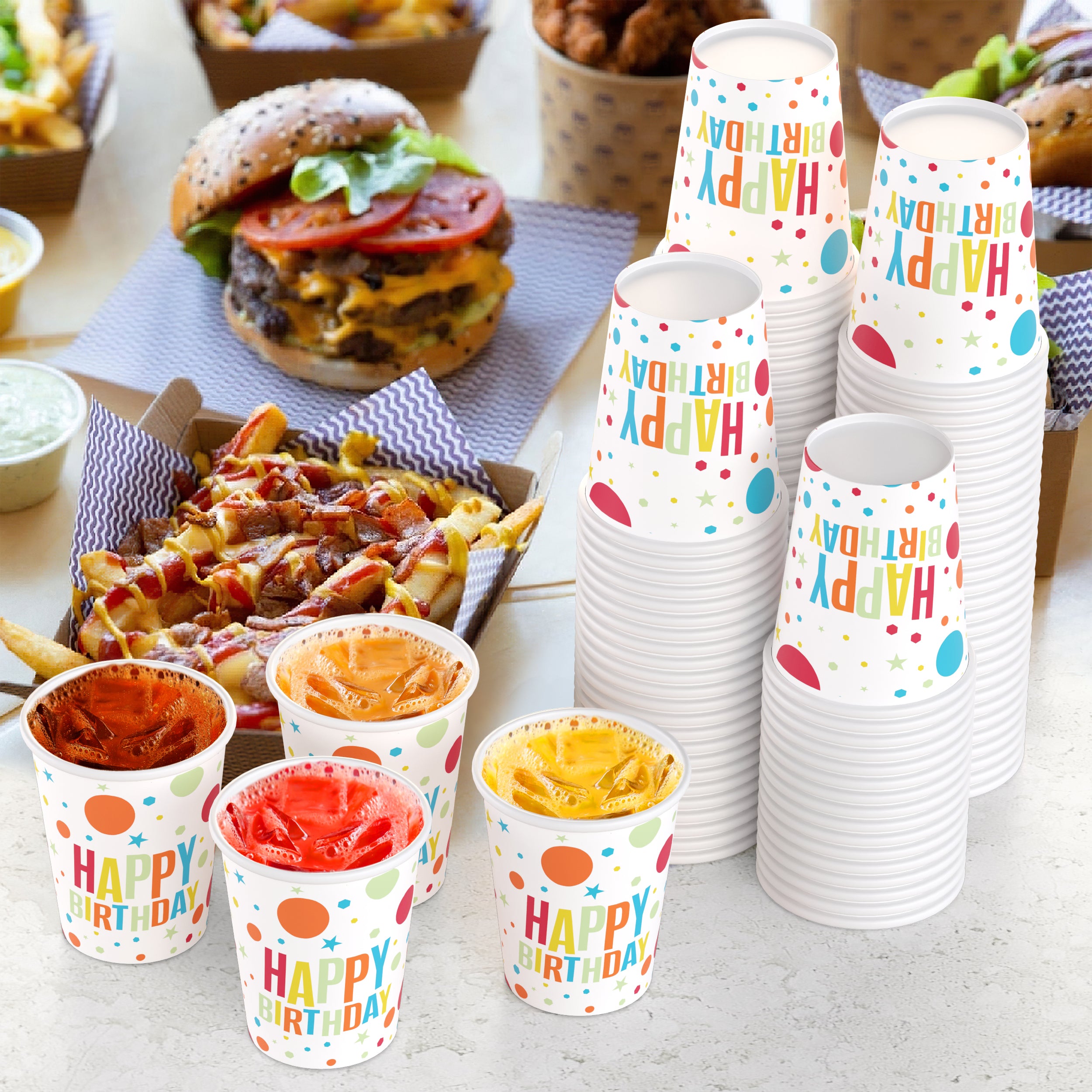9 Oz. Birthday Print Paper Cups | 500 Count