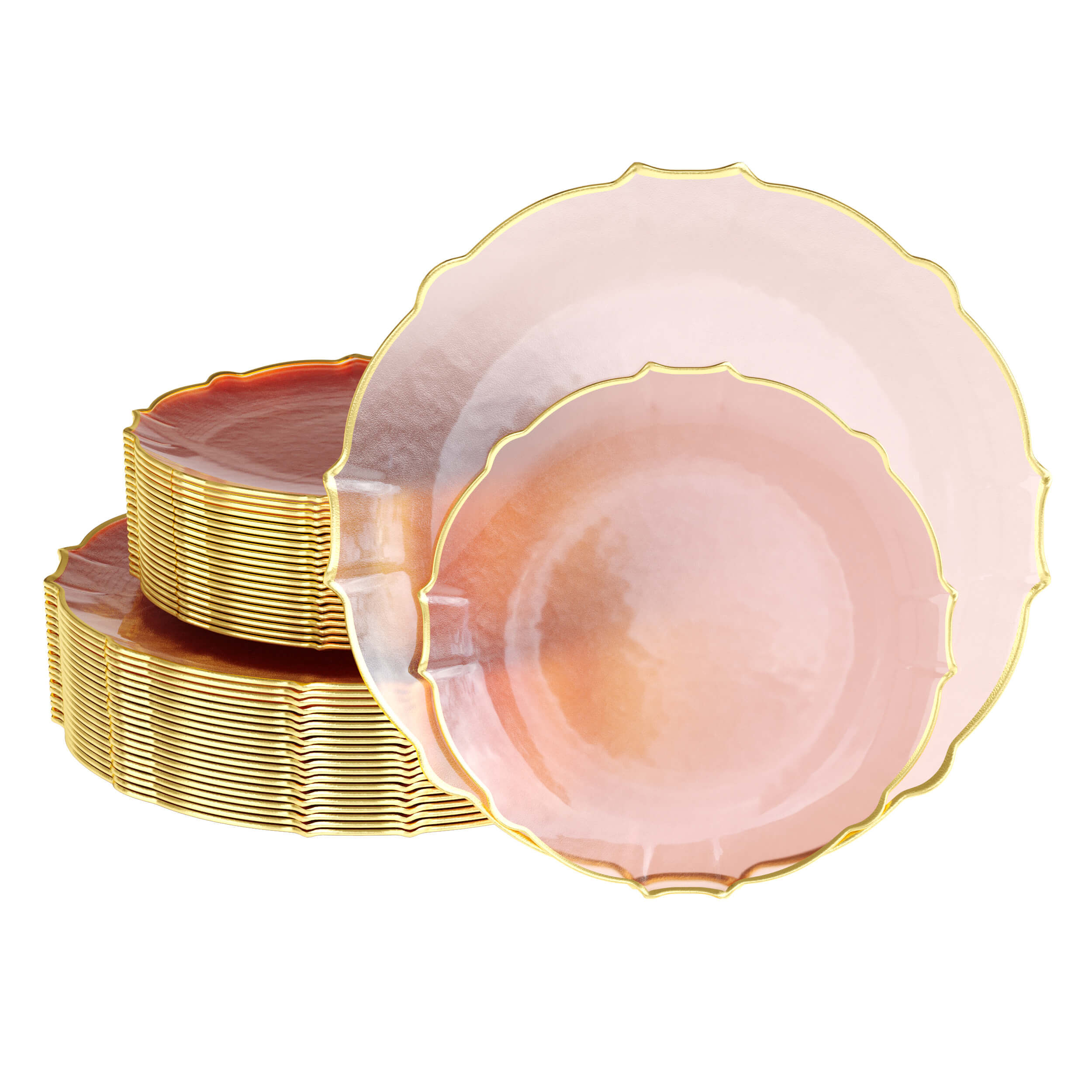 140 Piece Pink/Gold Petal Combo Set | Serves 20 Guests