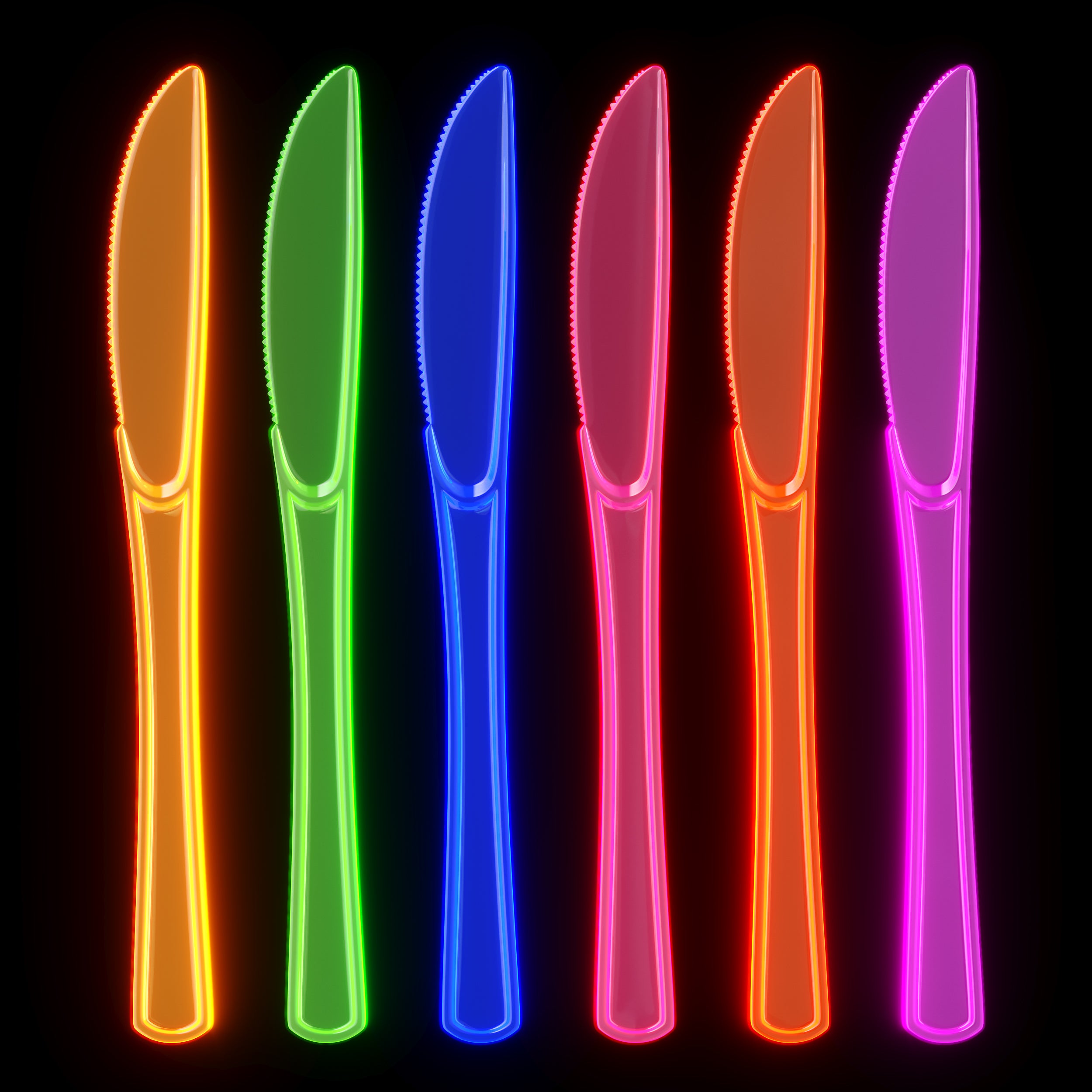 Heavy Duty Neon Plastic Knives - 1440 Ct.