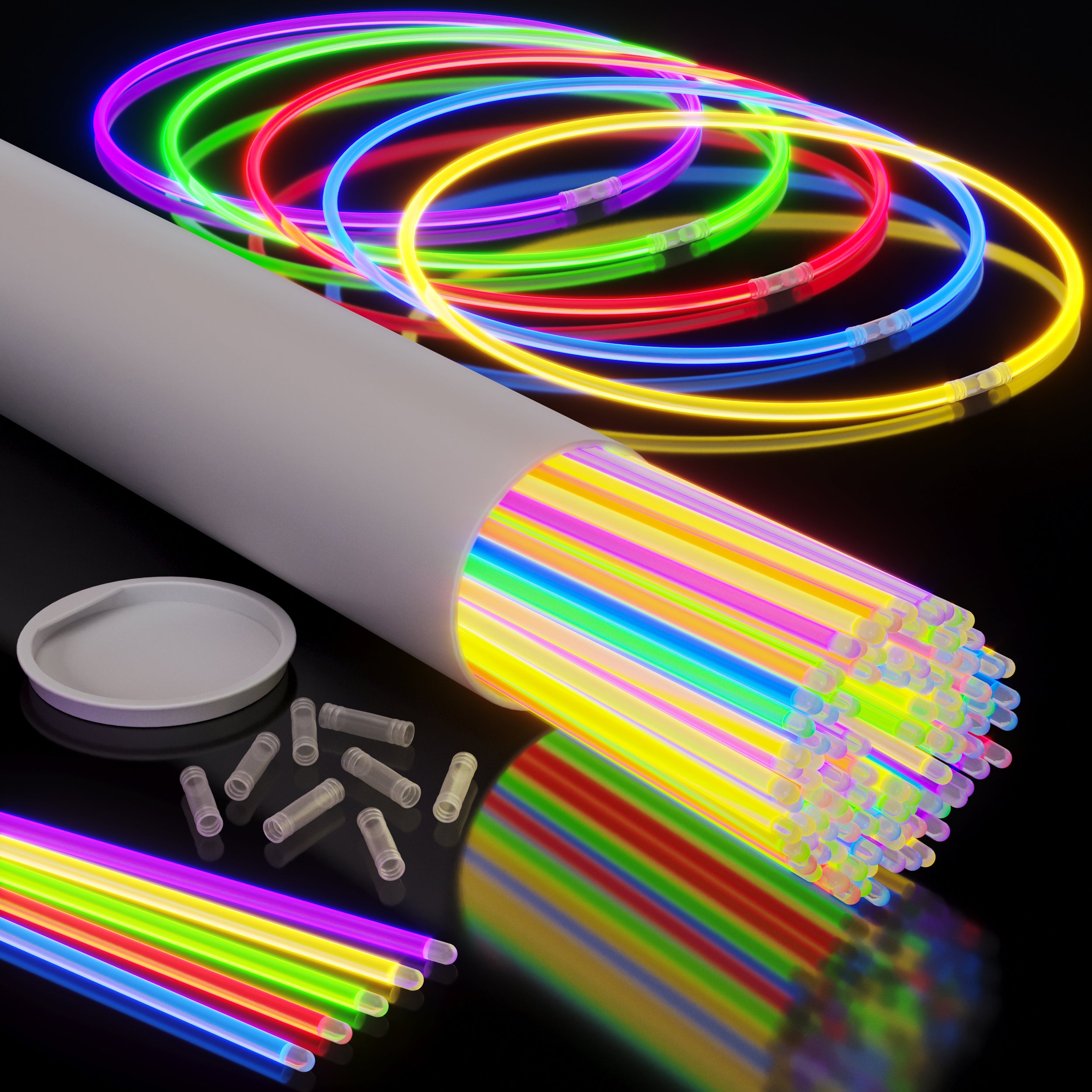 8 Inch. Glow Sticks Bracelets Neon Colors (1000 Count)