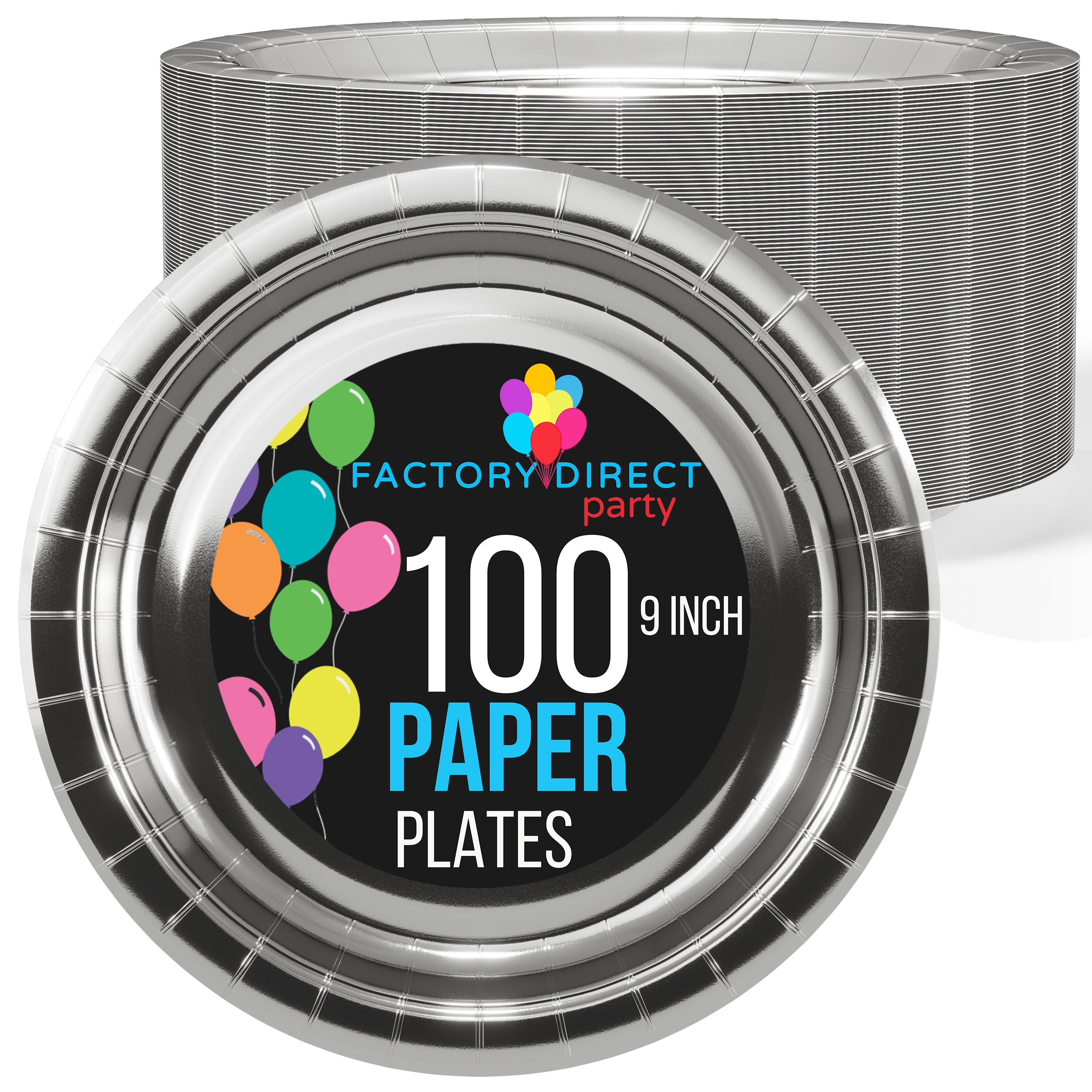 7 In. Reflective Silver Paper Plates - 500 Ct.