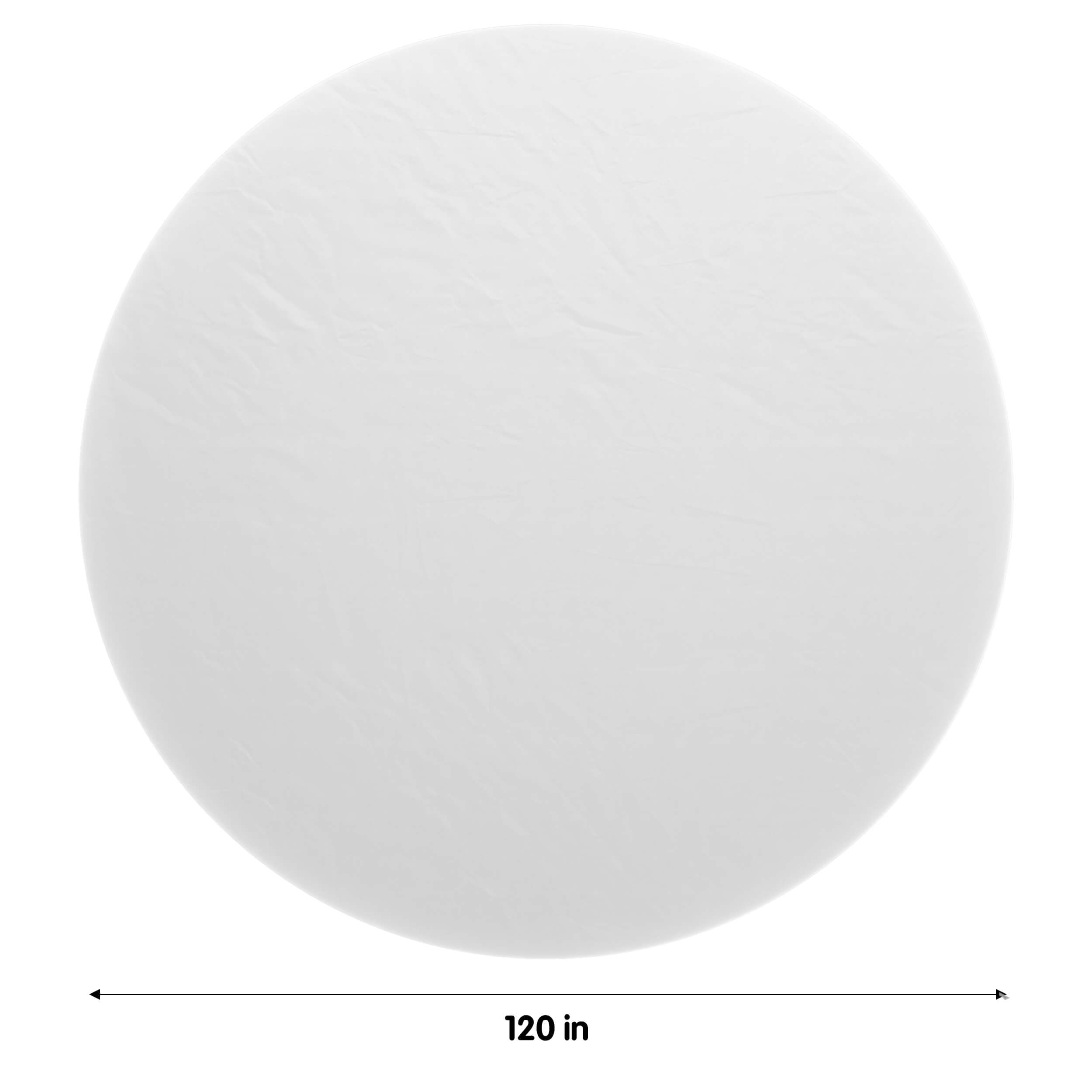 120 In. Premium Round White Table Cover | 60 Count