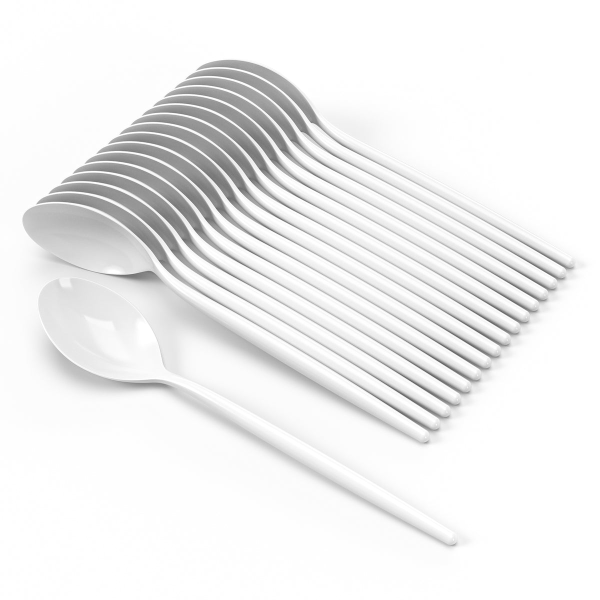 Trendables Gloss White Plastic Spoons | 480 Count – Shluchim Supplies