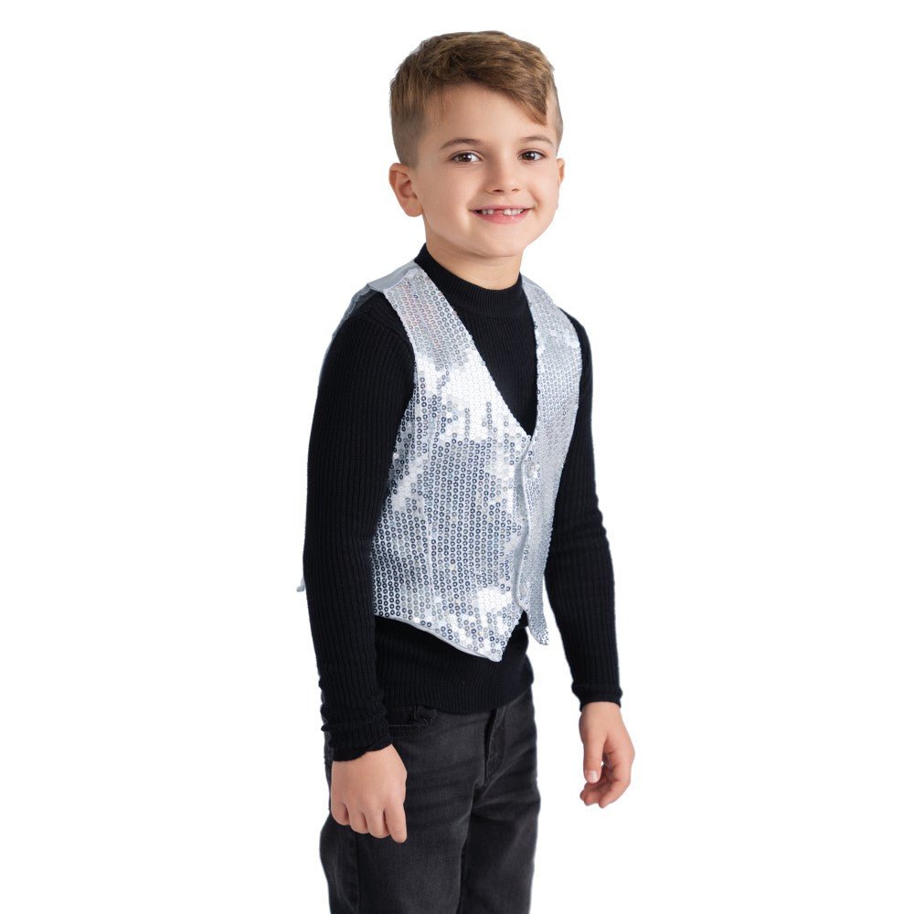 Silver Sequin Vest - Kids