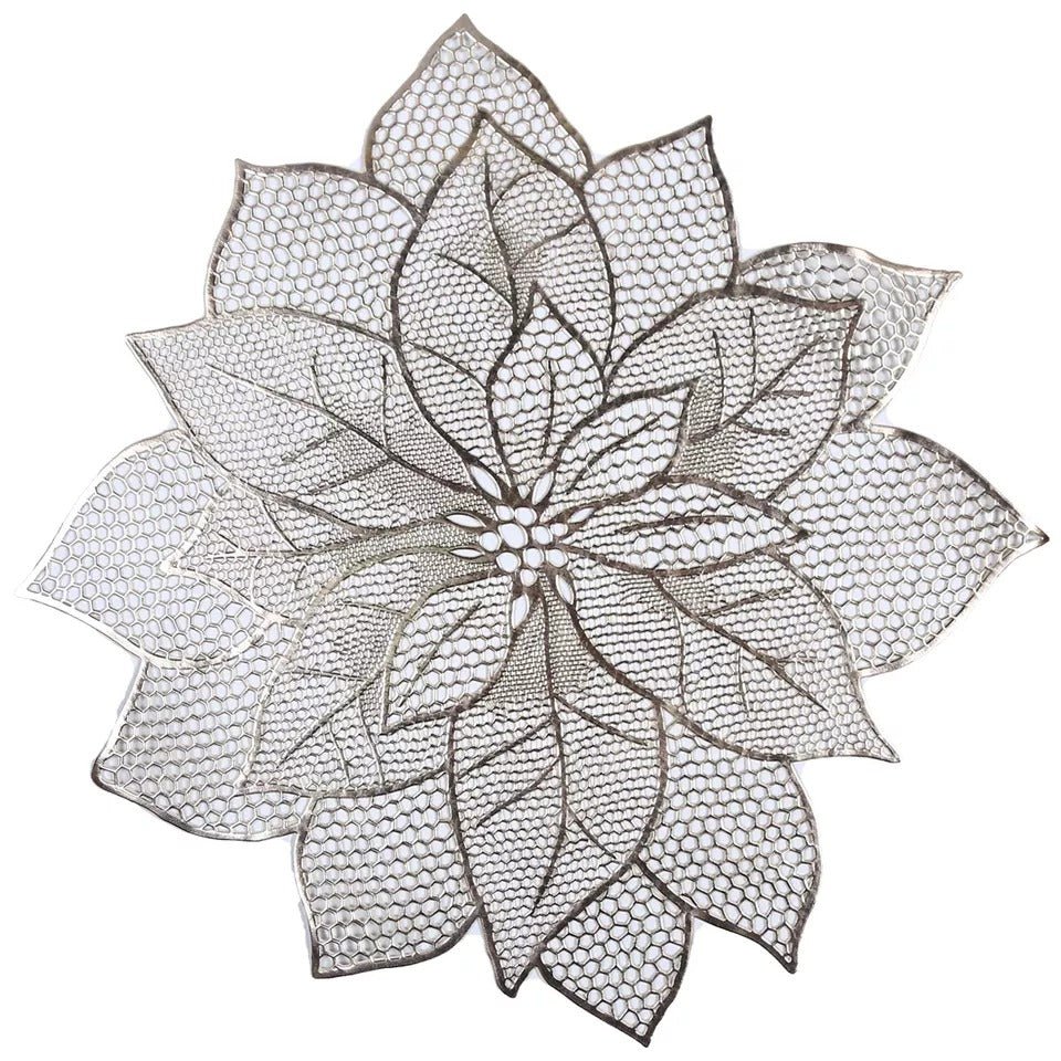 10" | Silver Floral Placemat | 10 Count