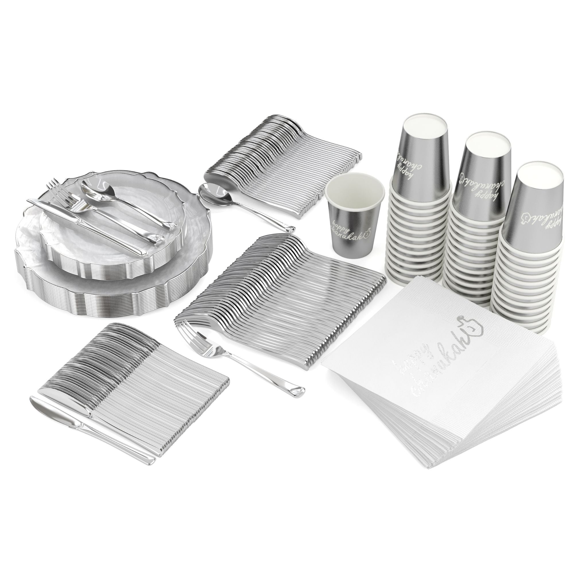 Service for 20 | Silver Petal Chanukah Combo Set